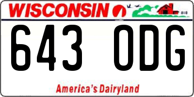 WI license plate 643ODG