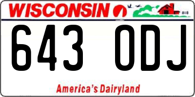 WI license plate 643ODJ