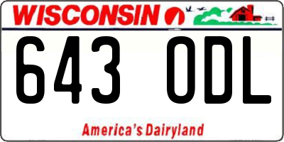 WI license plate 643ODL