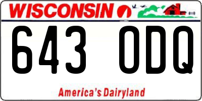 WI license plate 643ODQ