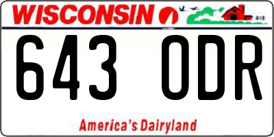 WI license plate 643ODR