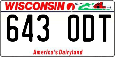 WI license plate 643ODT