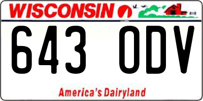 WI license plate 643ODV