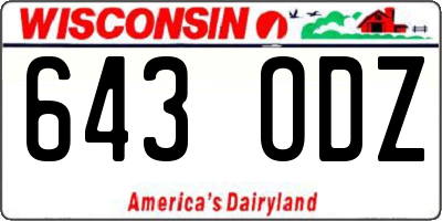 WI license plate 643ODZ