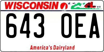 WI license plate 643OEA