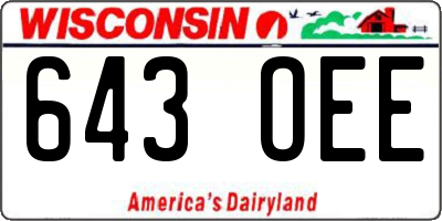 WI license plate 643OEE