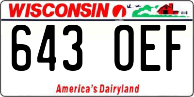 WI license plate 643OEF