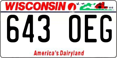 WI license plate 643OEG