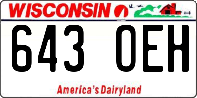 WI license plate 643OEH