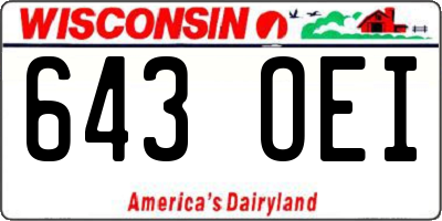 WI license plate 643OEI