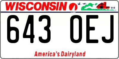WI license plate 643OEJ