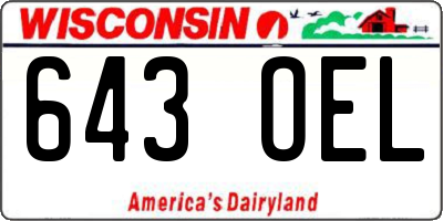WI license plate 643OEL