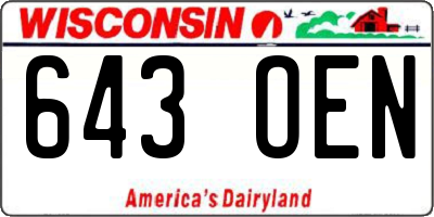 WI license plate 643OEN