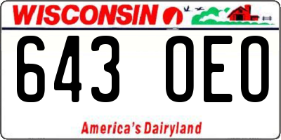 WI license plate 643OEO