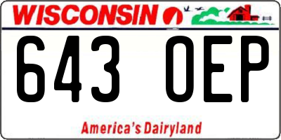 WI license plate 643OEP