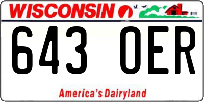 WI license plate 643OER