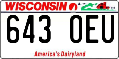 WI license plate 643OEU