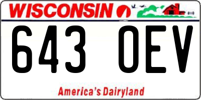 WI license plate 643OEV