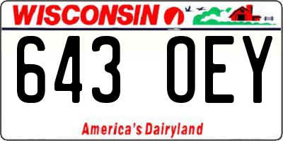 WI license plate 643OEY