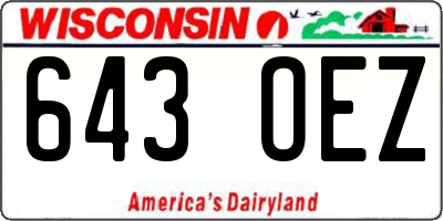 WI license plate 643OEZ