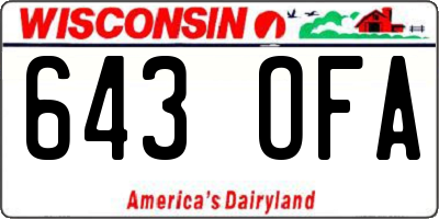 WI license plate 643OFA