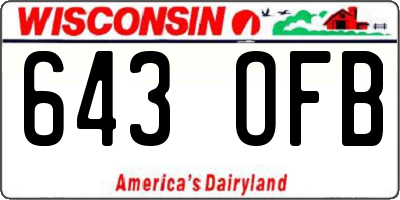 WI license plate 643OFB