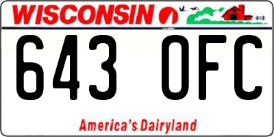 WI license plate 643OFC