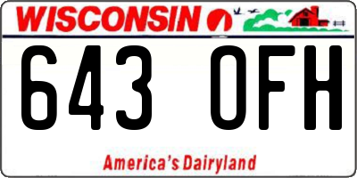 WI license plate 643OFH