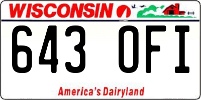 WI license plate 643OFI