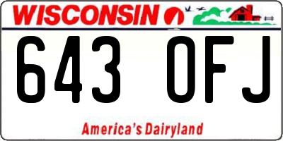 WI license plate 643OFJ