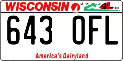 WI license plate 643OFL