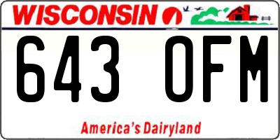 WI license plate 643OFM