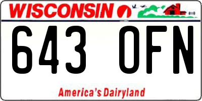 WI license plate 643OFN