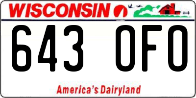 WI license plate 643OFO