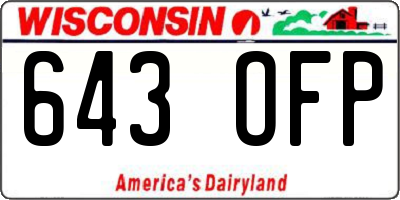 WI license plate 643OFP