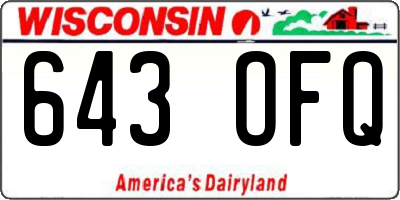 WI license plate 643OFQ