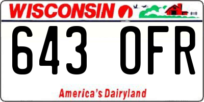 WI license plate 643OFR