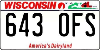 WI license plate 643OFS
