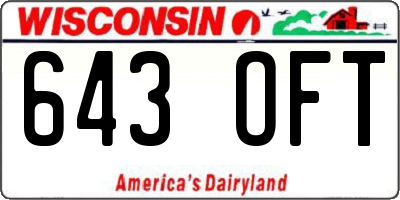 WI license plate 643OFT