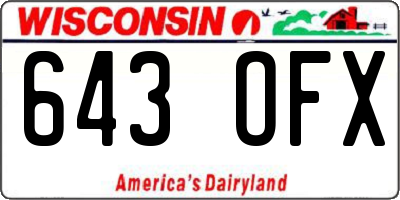 WI license plate 643OFX