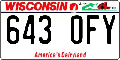 WI license plate 643OFY