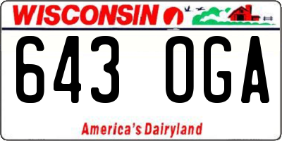 WI license plate 643OGA