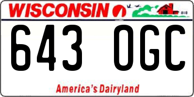 WI license plate 643OGC