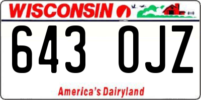 WI license plate 643OJZ