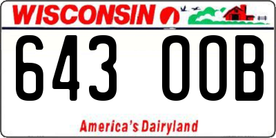 WI license plate 643OOB