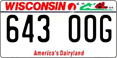WI license plate 643OOG