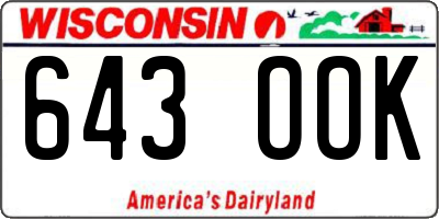 WI license plate 643OOK