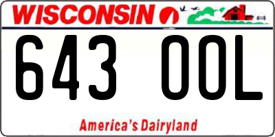WI license plate 643OOL