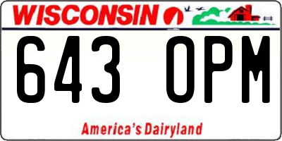 WI license plate 643OPM