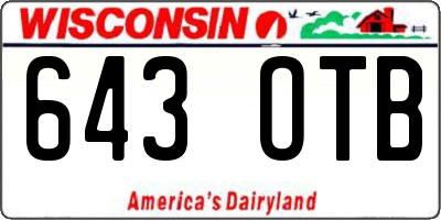 WI license plate 643OTB